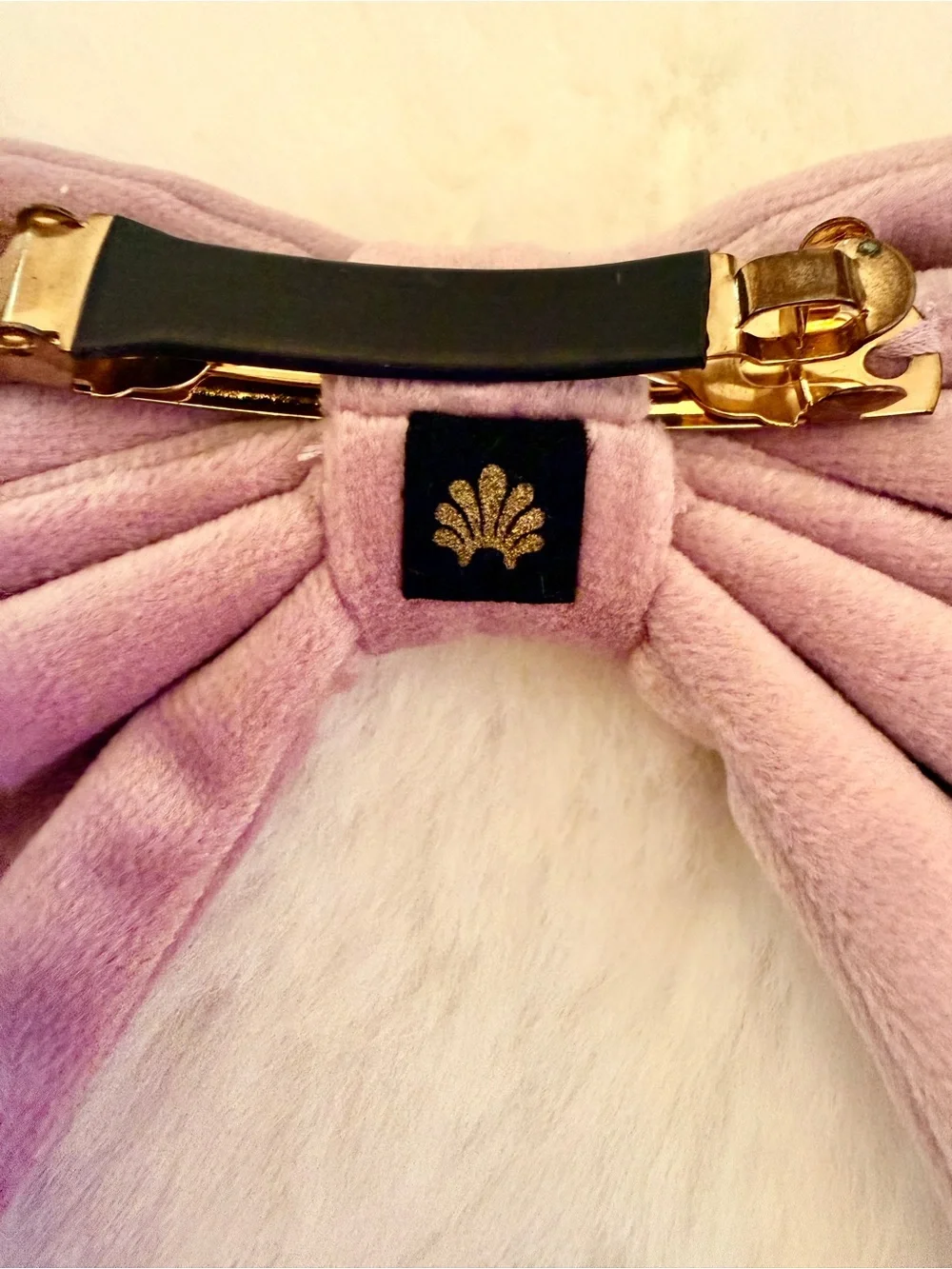Lele Sadoughi Velvet Bow Hair Clip in Mauve Pink